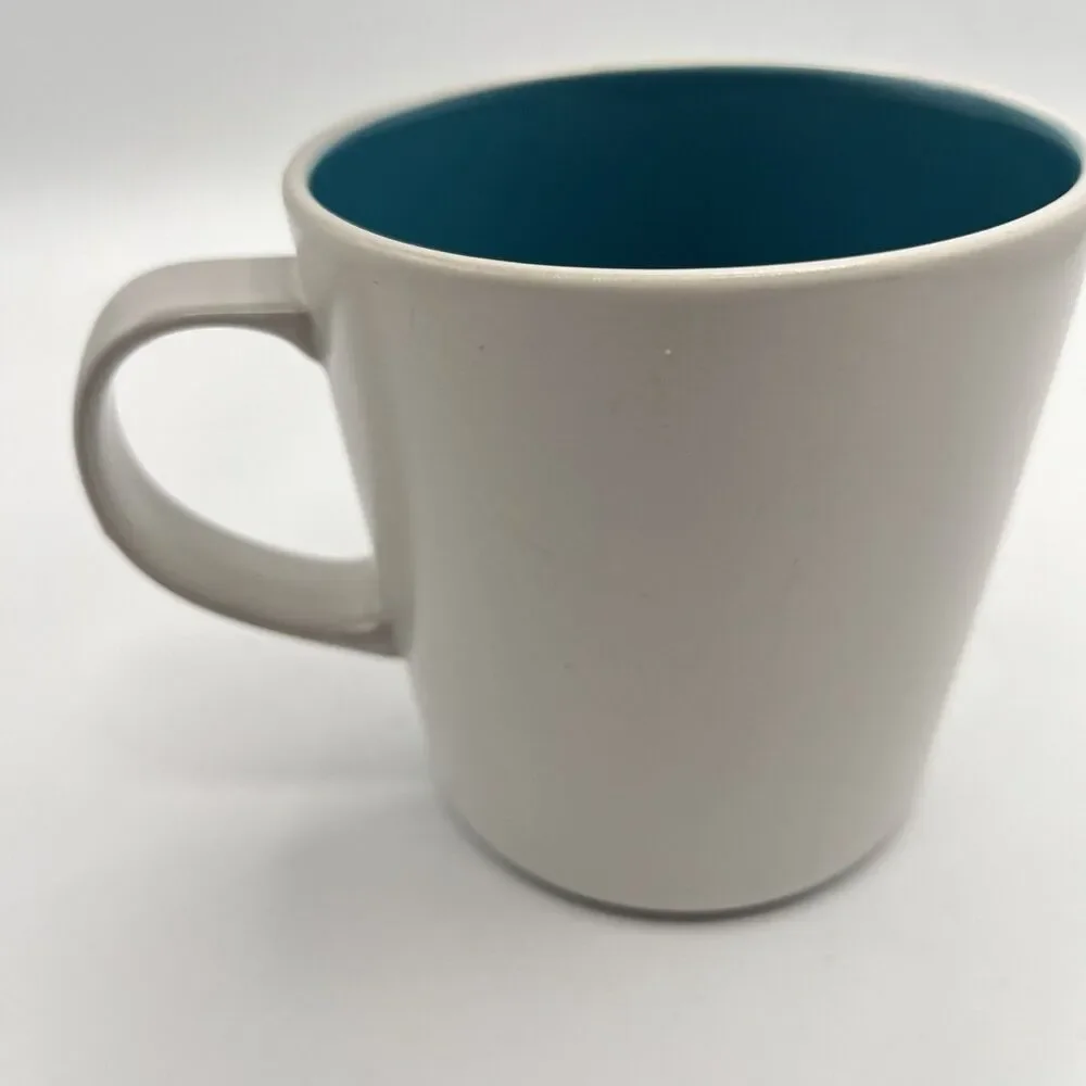 Crate & Barrel Max Pool Blue White Mug